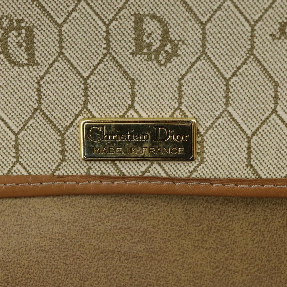 Christian Dior Vintage Honeycomb Shoulder Bag Canvas, BEIGE, CANVAS, Shoulder bag