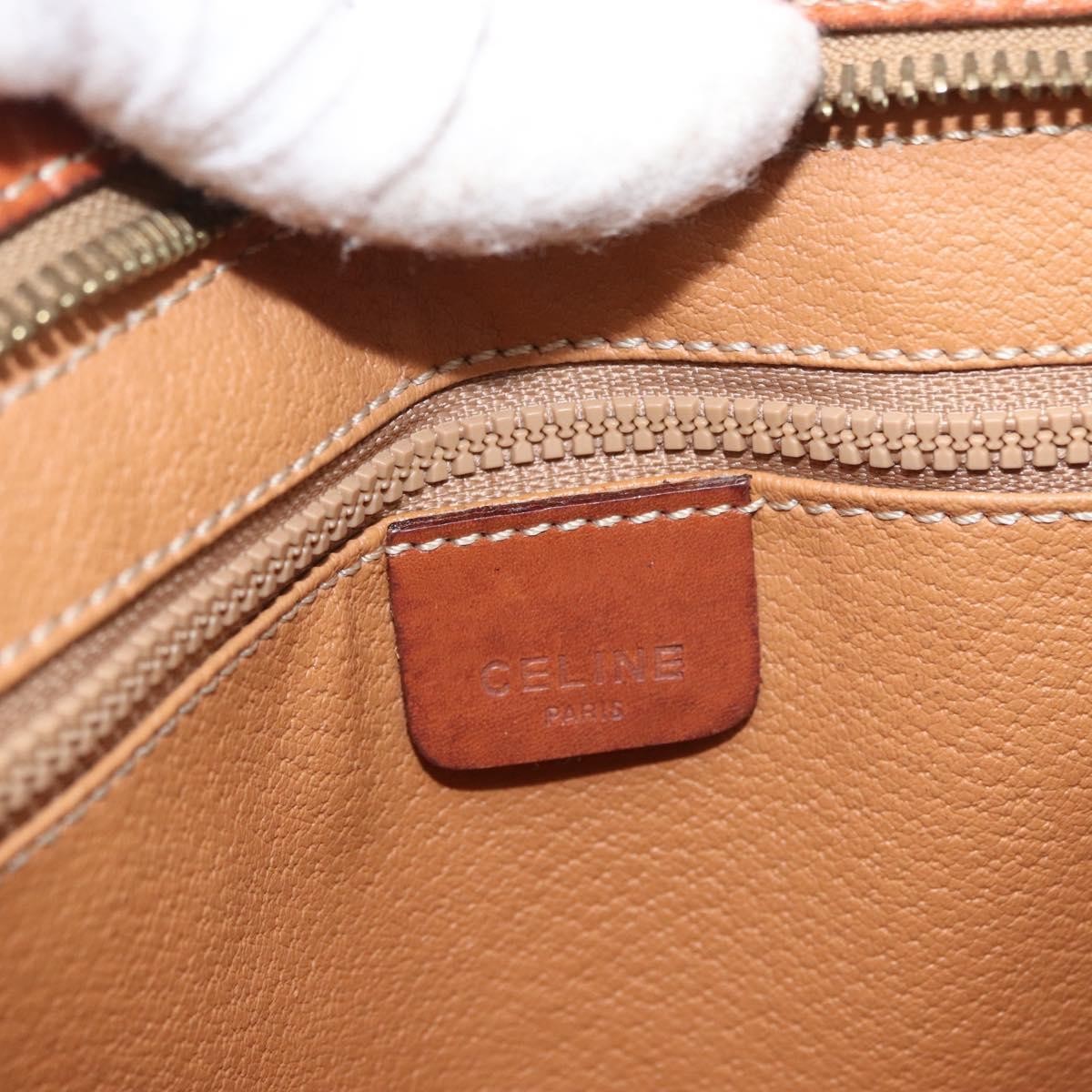 Celine Macadam Pochette Canvas and Leather, BROWN, CANVAS, Clutche & pouche