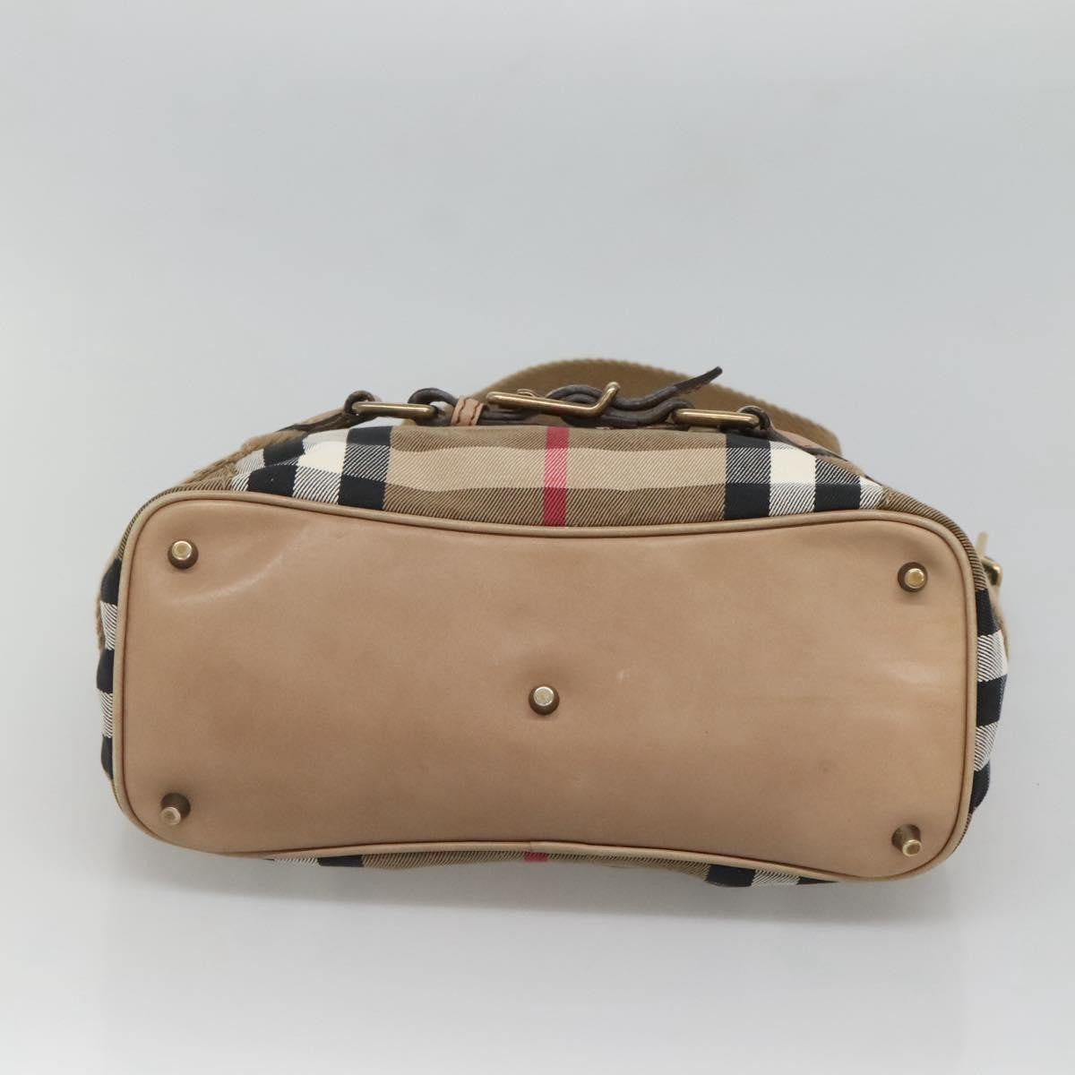 Burberry Parsons Hobo House Check Canvas and Leather, BEIGE, CANVAS, Shoulder bag