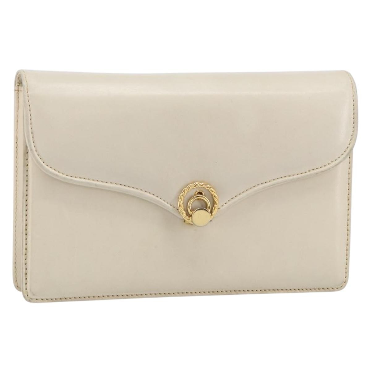 Gucci Vintage clutch Bag Leather, WHITE, LEATHER, Clutche & pouche