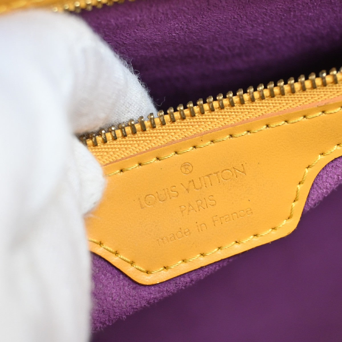 Louis Vuitton Lussac Handbag Epi Leather, YELLOW, LEATHER, Shoulder bag