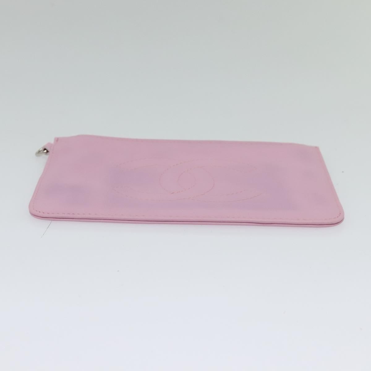 Chanel CC Zip Clutch Leather, Pink, Leather, Clutch
