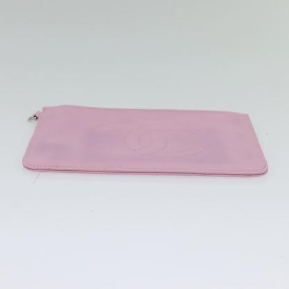 Chanel CC Zip Clutch Leather, Pink, Leather, Clutch