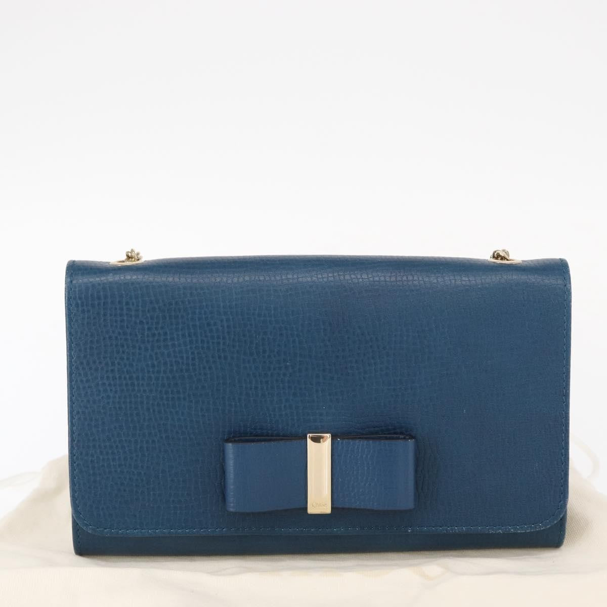 Chloe Vintage Shoulder Bag Leather, Blue, Leather, Shoulder Bag