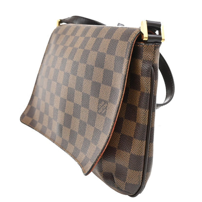 Louis Vuitton Musette Tango Handbag Damier, BROWN, CANVAS, Shoulder bag