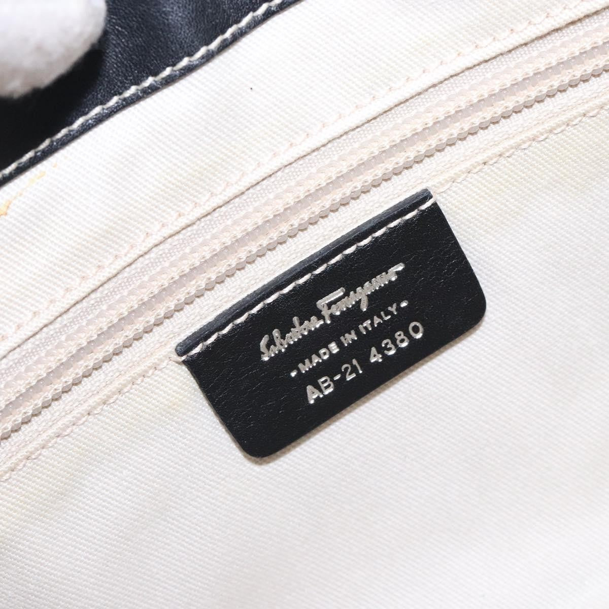 Salvatore Ferragamo Gancini Shoulder Bag Leather, BLACK, LEATHER, Shoulder bag