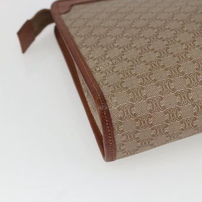 Celine Macadam Pochette Canvas and Leather, BEIGE, CANVAS, Clutche & pouche