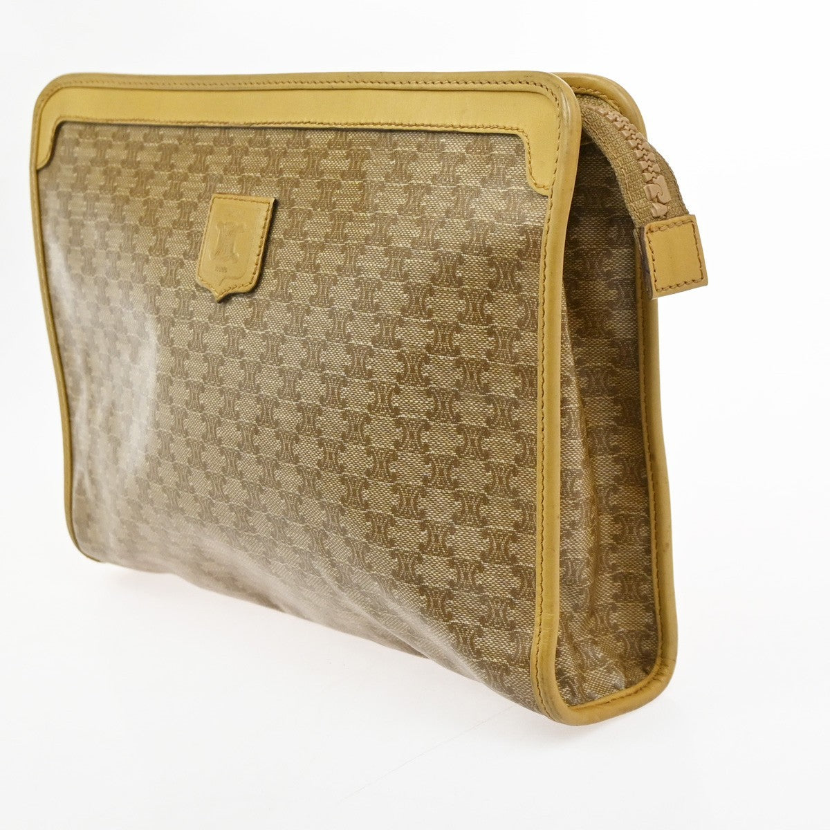 Celine Macadam Pochette Clutch, BROWN, PVC, Clutche & pouche