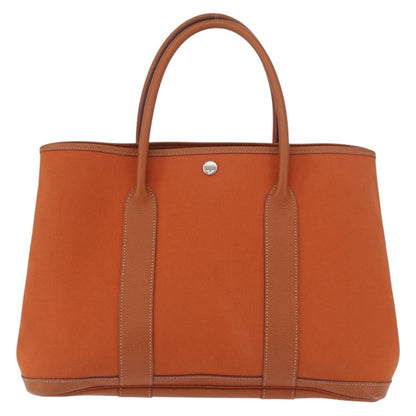 Hermes Garden Party Tote Toile and Leather, Orange, Canvas, Tote Bag