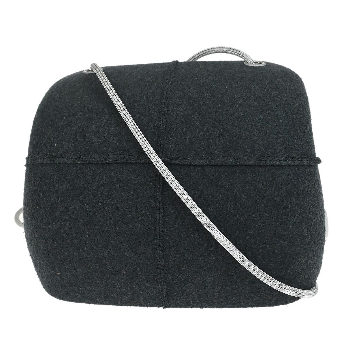 Chanel Millennium Shoulder Bag Felt, Gray, Canvas, Shoulder Bag