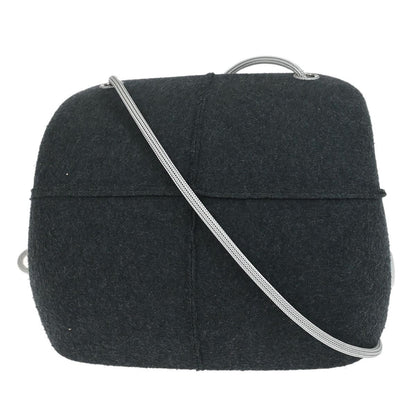 Chanel Millennium Shoulder Bag Felt, Gray, Canvas, Shoulder Bag