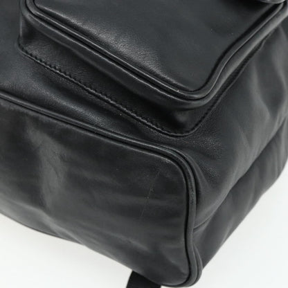 Gucci Vintage Bamboo Backpack Leather, Black, Leather, Backpack