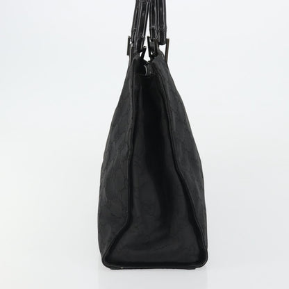 Gucci Vintage Bamboo Handle Tote GG Canvas, Black, Canvas, Tote Bag