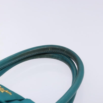 Prada Logo Bow Tote Tessuto with Leather, TURQUOISE, NYLON, Tote bag
