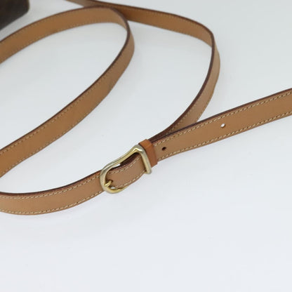 Celine Vintage Macadam Shoulder Bag Canvas and Leather, BROWN, CANVAS, Shoulder bag