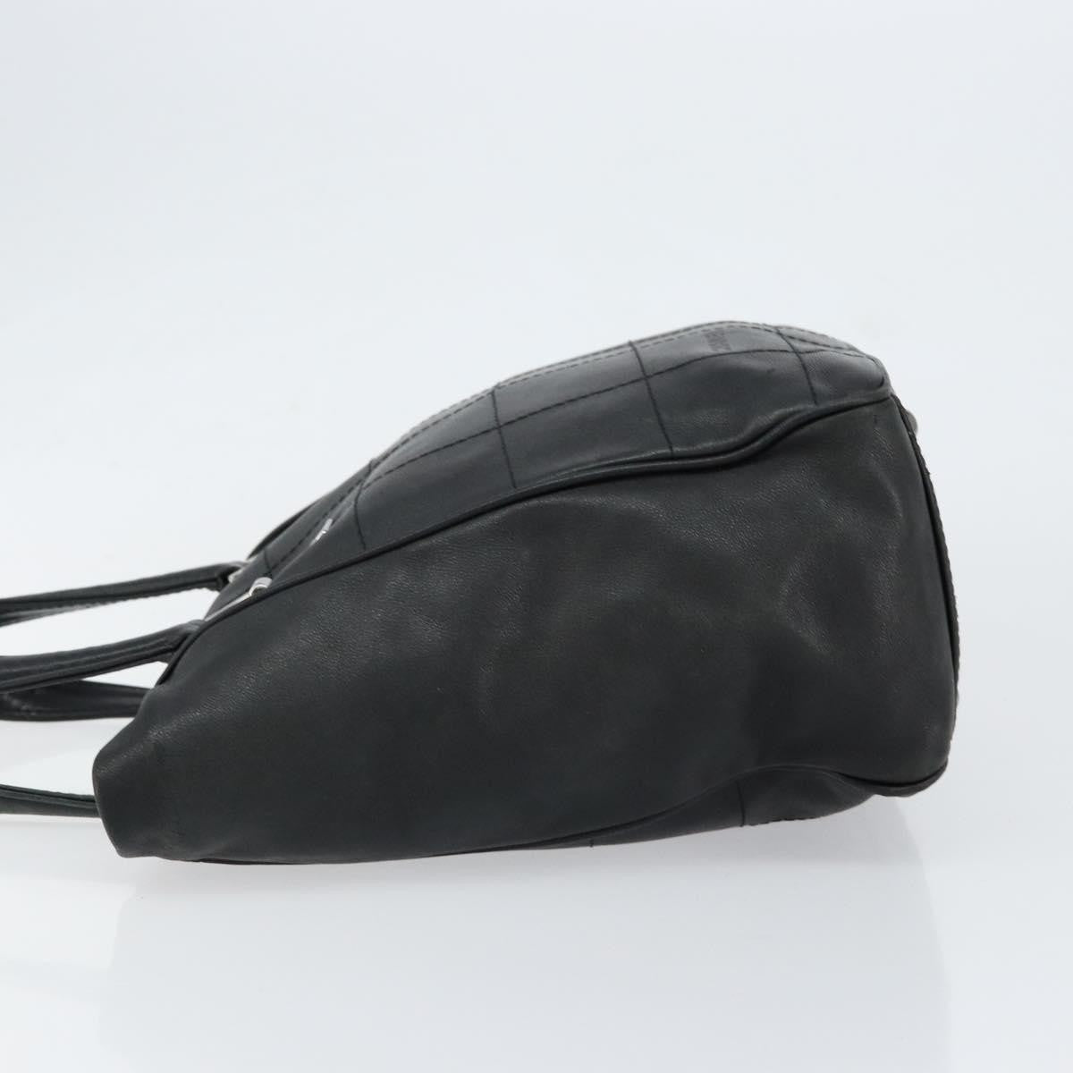 Chanel Square Stitch Tote Quilted Leather, BLACK, LEATHER, Tote bag