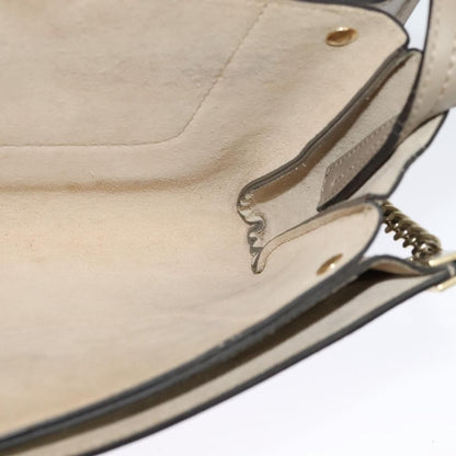 Chloe Faye Shoulder Bag Leather and Suede, BEIGE, LEATHER, Shoulder bag