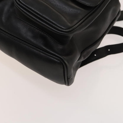 Gucci Vintage Bamboo Backpack Leather, Black, Leather, Backpack