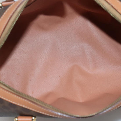 Celine Macadam Handbag Macadam with leather, BROWN, CANVAS, Handbag
