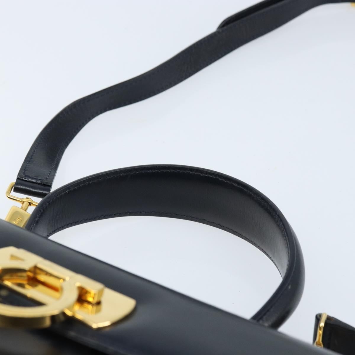 Salvatore Ferragamo Convertible Top Handle Bag Leather, NAVY, LEATHER, Handbag