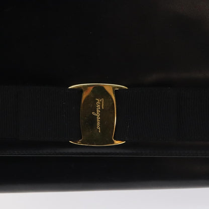 Salvatore Ferragamo Vala Shoulder Bag Leather, BLACK, LEATHER, Shoulder bag