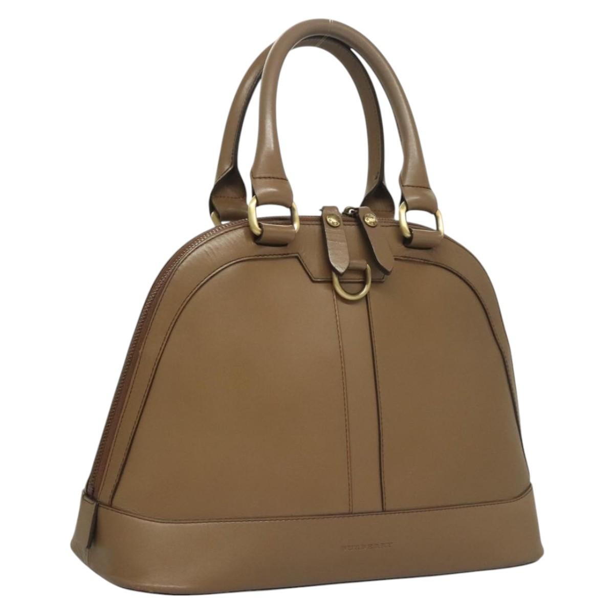 Burberry Vintage Zip Dome Bag Leather, BROWN, LEATHER, Handbag