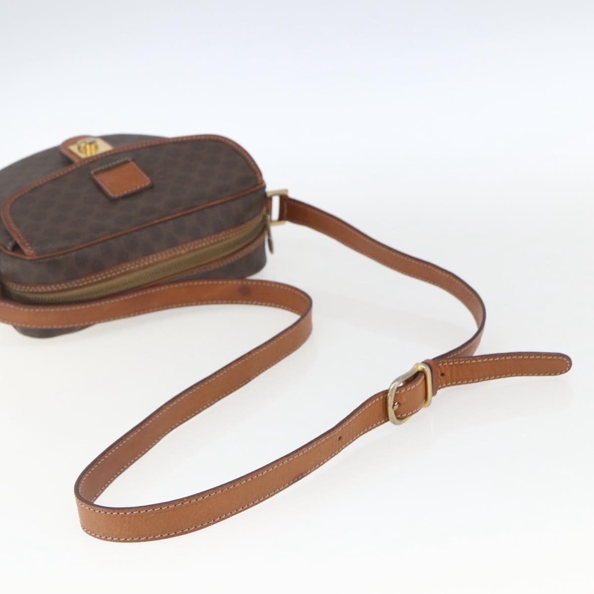 Celine Vintage Macadam Shoulder Bag Canvas and Leather, BROWN, CANVAS, Shoulder bag