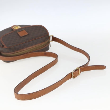 Celine Vintage Macadam Shoulder Bag Canvas and Leather, BROWN, CANVAS, Shoulder bag