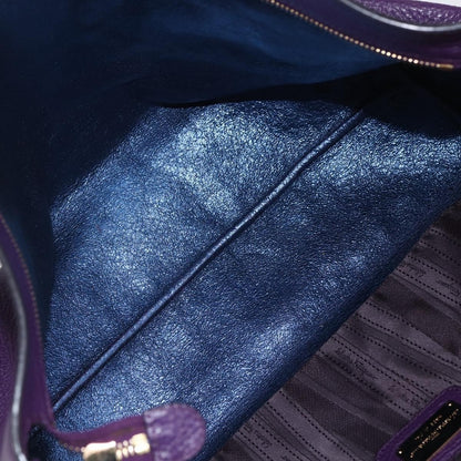 Salvatore Ferragamo Gancini Tote Leather, PURPLE, LEATHER, Tote bag