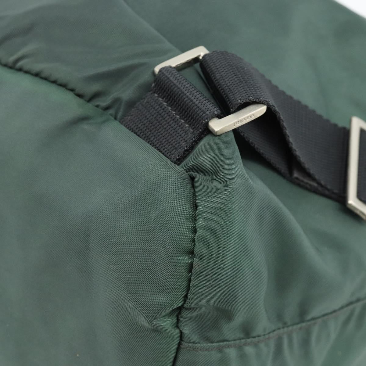 Prada Double Front Pocket Backpack Tessuto, Green, Nylon, Backpack