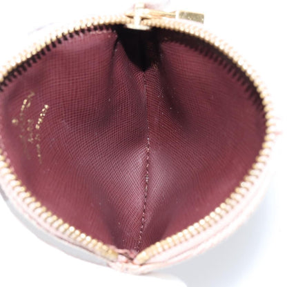 Louis Vuitton Round Coin Purse Mini Lin, RED, CANVAS, Wallets