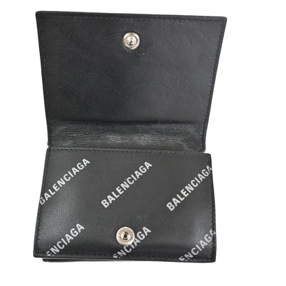 Balenciaga Trifold Wallet Leather, Black, Leather, Wallet