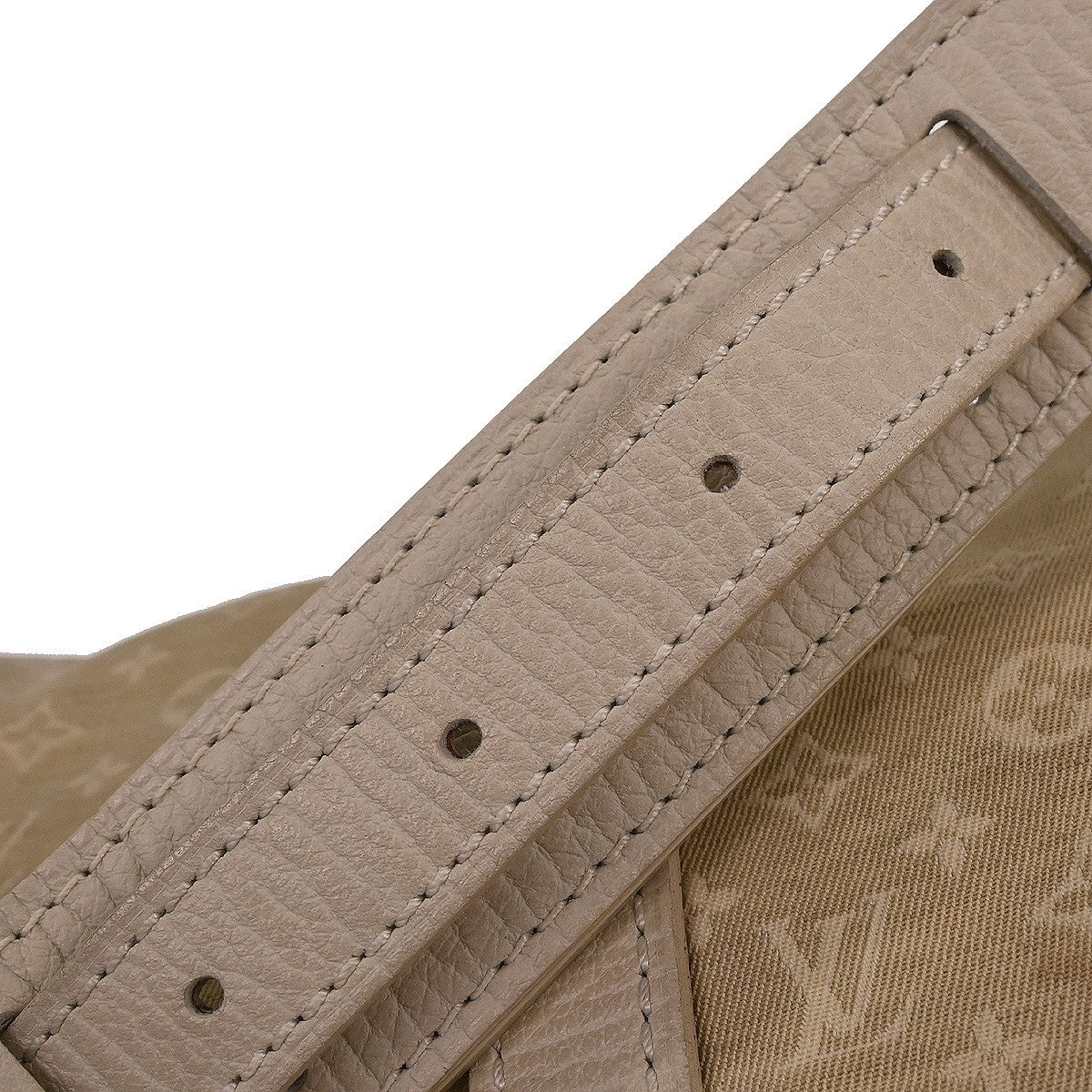 Louis Vuitton Saumur Handbag Mini Lin, WHITE, CANVAS, Shoulder bag