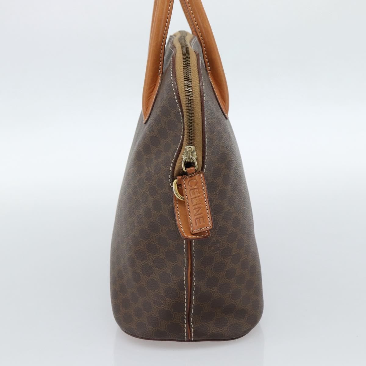 Celine Vintage Macadam Handbag Canvas, Brown, Canvas, Handbag