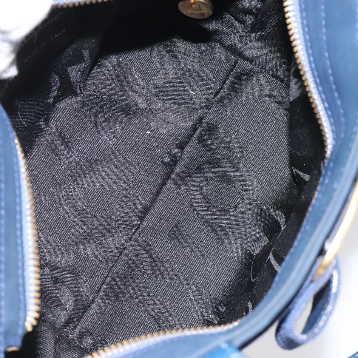 Salvatore Ferragamo Vala Handbag Suede, BLUE, SUEDE, Handbag