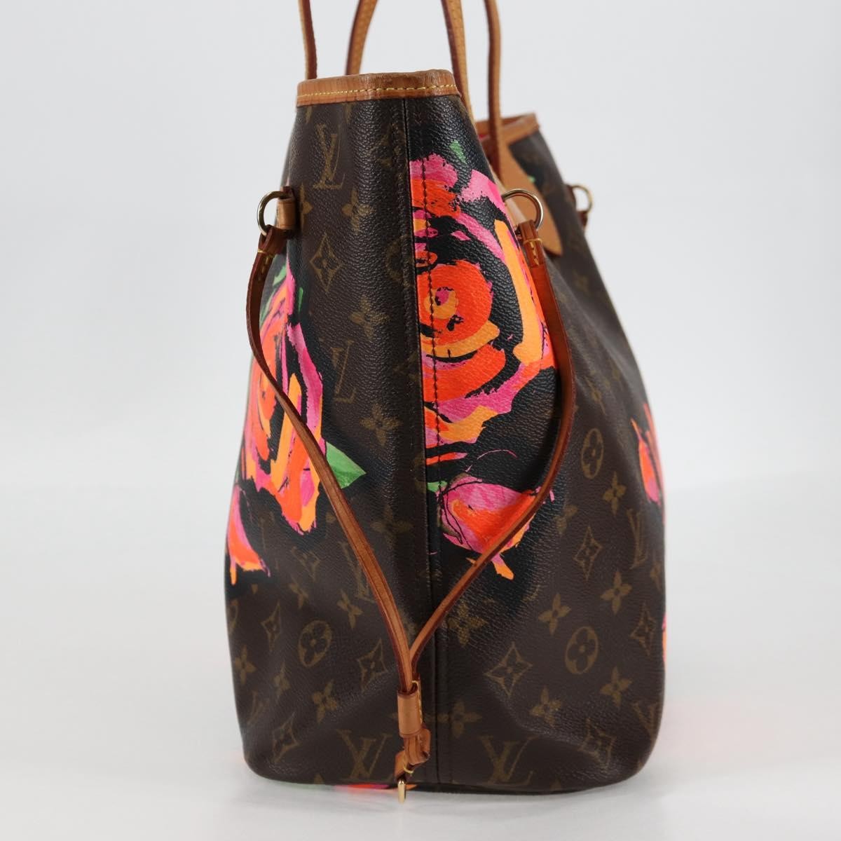 Louis Vuitton Neverfull Tote Limited Edition Monogram Roses, BROWN, CANVAS, Tote bag