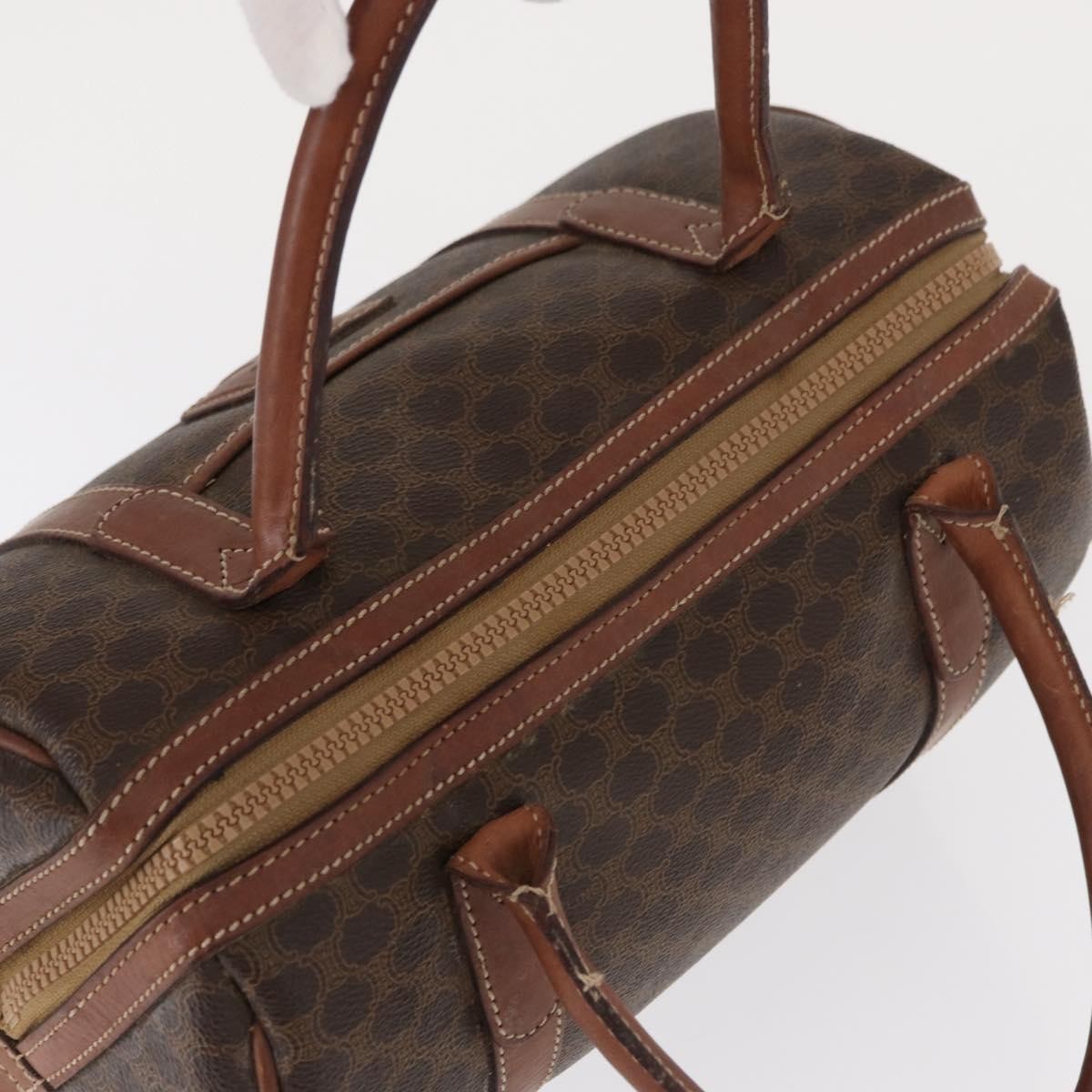 Celine Vintage Macadam Boston bag Canvas, BROWN, CANVAS, Travel bag
