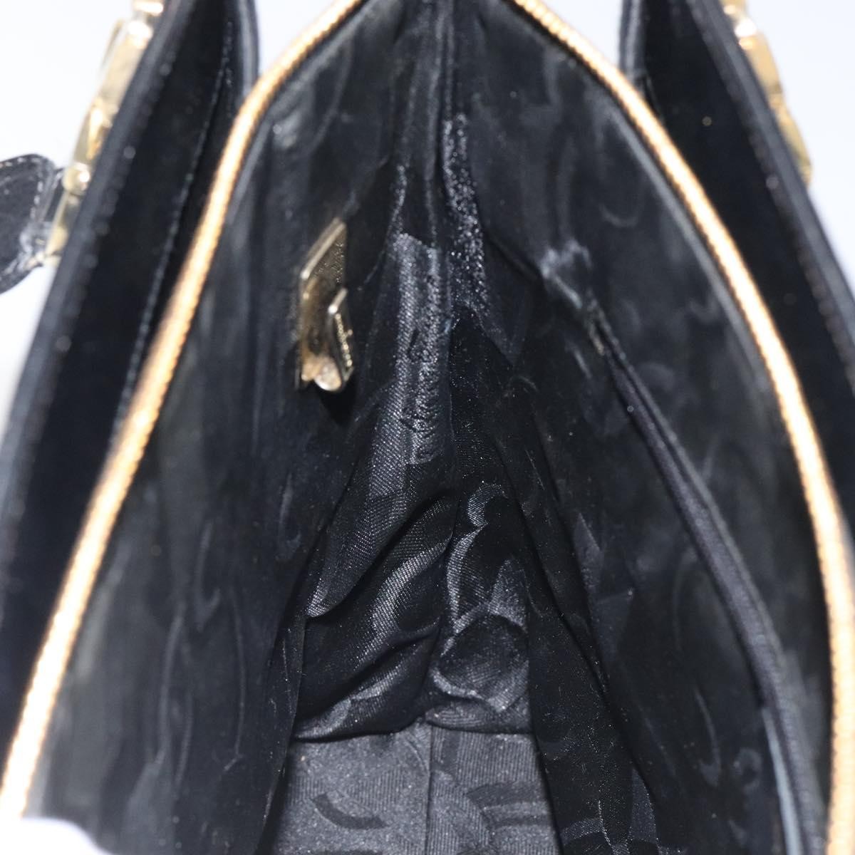 Salvatore Ferragamo Gancini Shoulder Bag Leather, BLACK, LEATHER, Shoulder bag