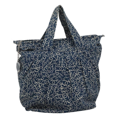 Chanel Vintage Bowler Bag Printed Canvas, NAVY, CANVAS, Handbag