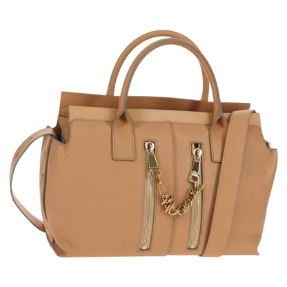 Chloe Cate Satchel Leather, Beige, Leather, Tote Bag