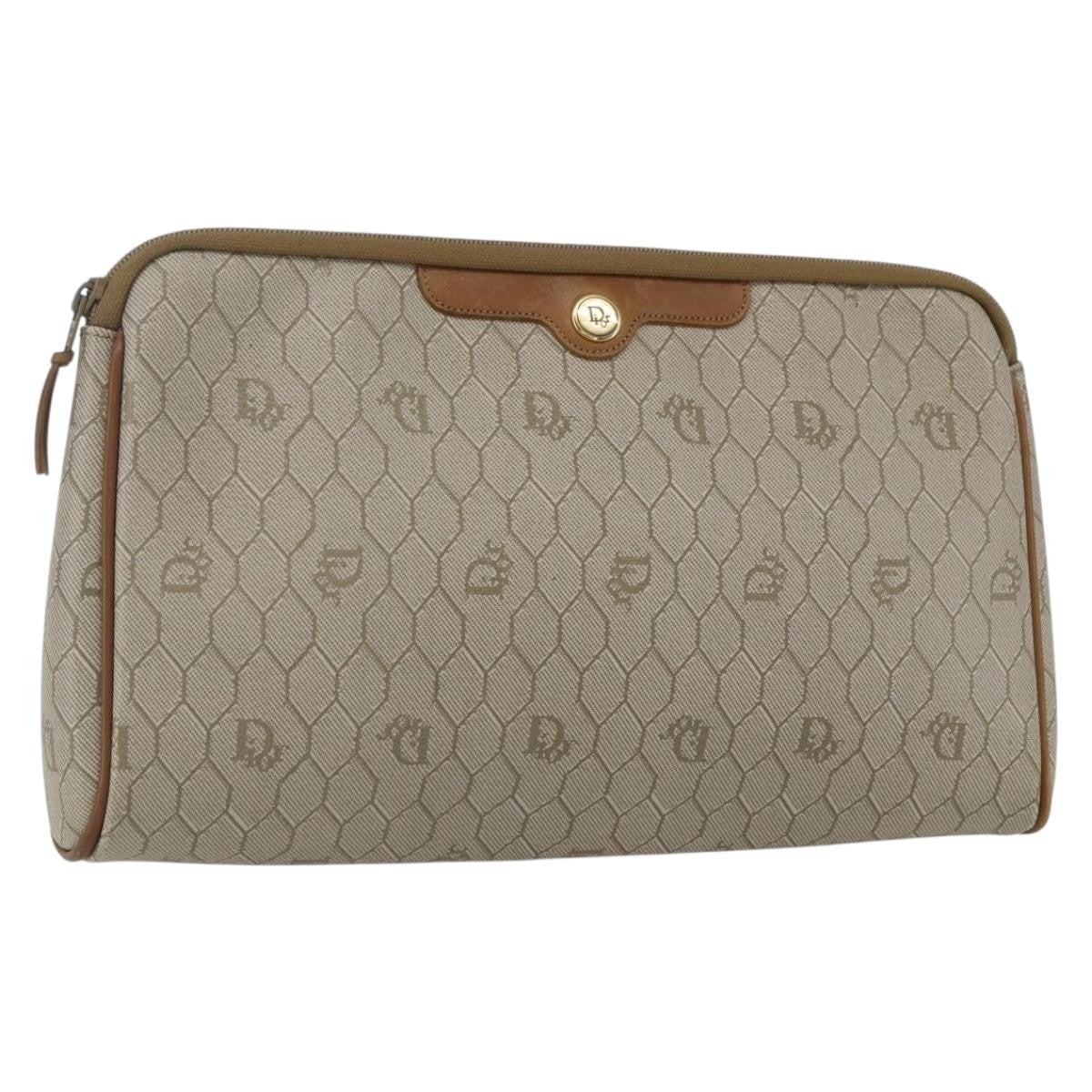 Christian Dior Vintage honeycomb clutch Canvas, Beige, Canvas, Clutch