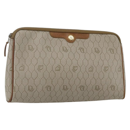 Christian Dior Vintage honeycomb clutch Canvas, Beige, Canvas, Clutch