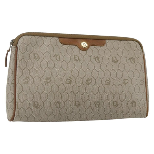 Christian Dior Vintage honeycomb clutch Canvas, Beige, Canvas, Clutch