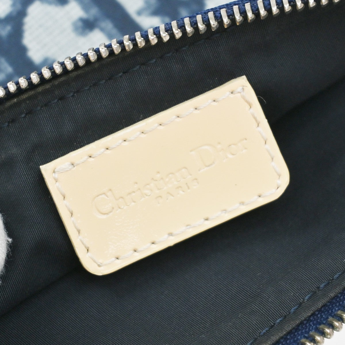 Christian Dior Vintage Saddle Bag Diorissimo Coated Canvas, BLUE, PVC, Shoulder bag