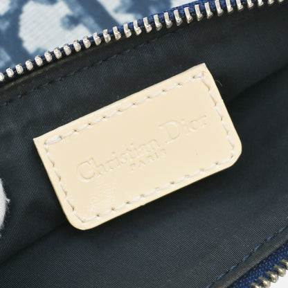 Christian Dior Vintage Saddle Bag Diorissimo Coated Canvas, BLUE, PVC, Shoulder bag