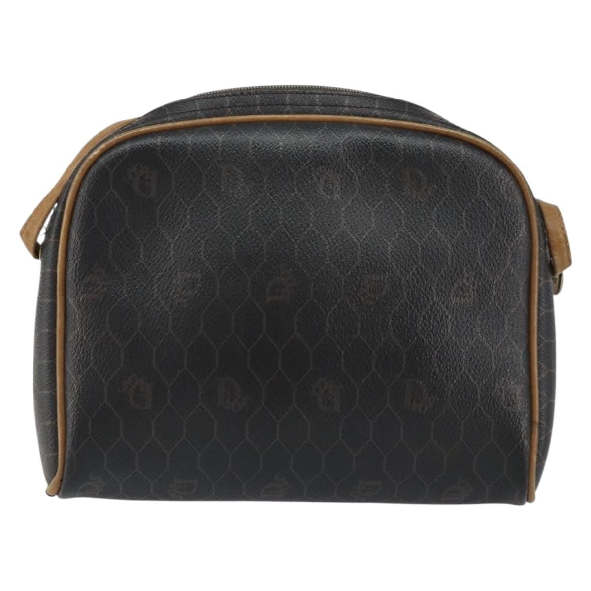 Christian Dior Vintage Honeycomb Shoulder Bag Canvas, BLACK, PVC, Shoulder bag