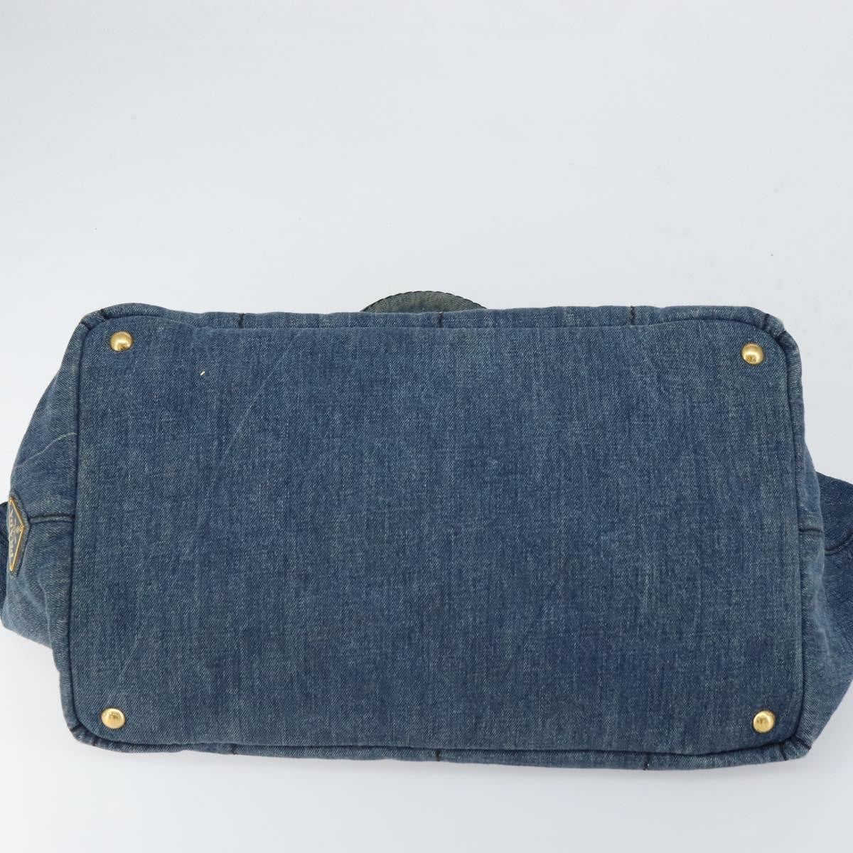 Prada Canapa Open Tote Denim, BLUE, CANVAS, Tote bag