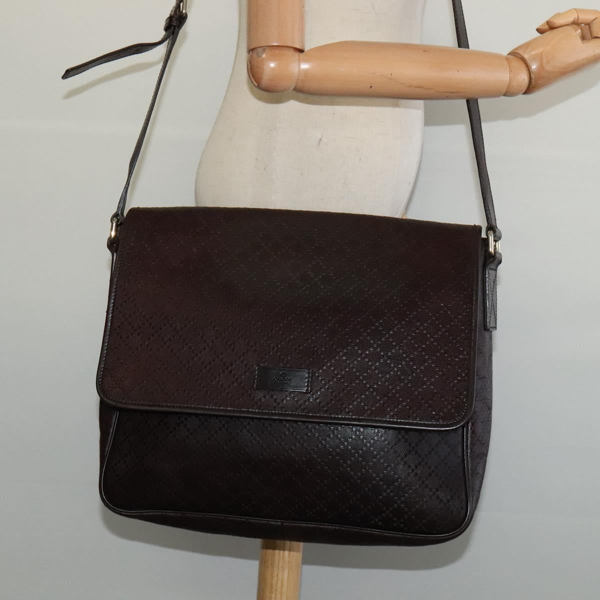Gucci Gucci messenger flap bag leather, Brown, Leather, Shoulder Bag