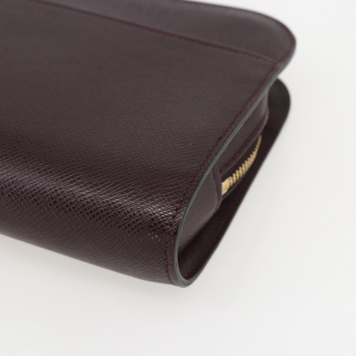 Louis Vuitton Pochette Baikal Clutch Taiga Leather, BROWN, LEATHER, Clutche & pouche