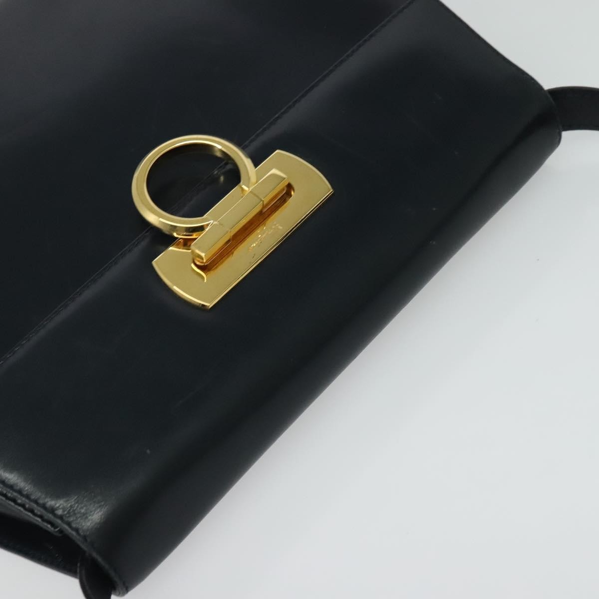 Salvatore Ferragamo Gancini Shoulder Bag Leather, NAVY, LEATHER, Shoulder bag